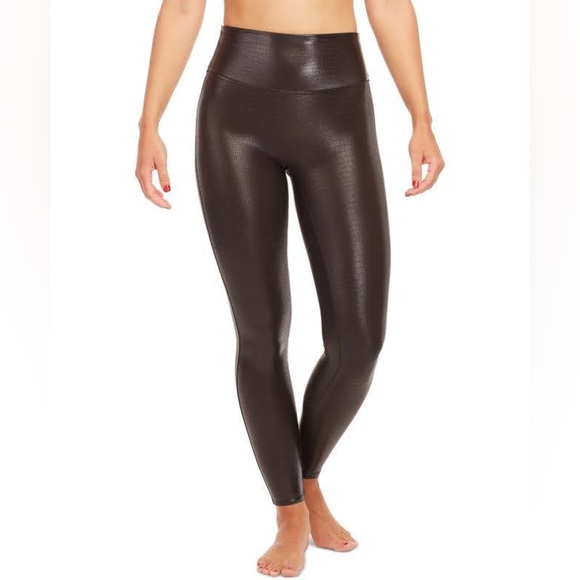 SPANX Pants - NWOT SPANX Women's Faux Leather Croc Tummy Shaping Leggings